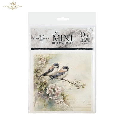 Decoupage Rice Paper Mini Set - Birds and Bells