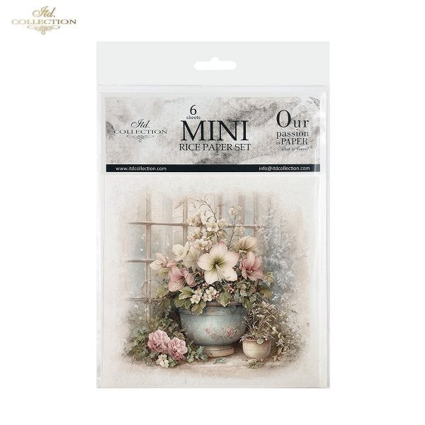 Decoupage Rice Paper Mini Set - Botanical Flowers