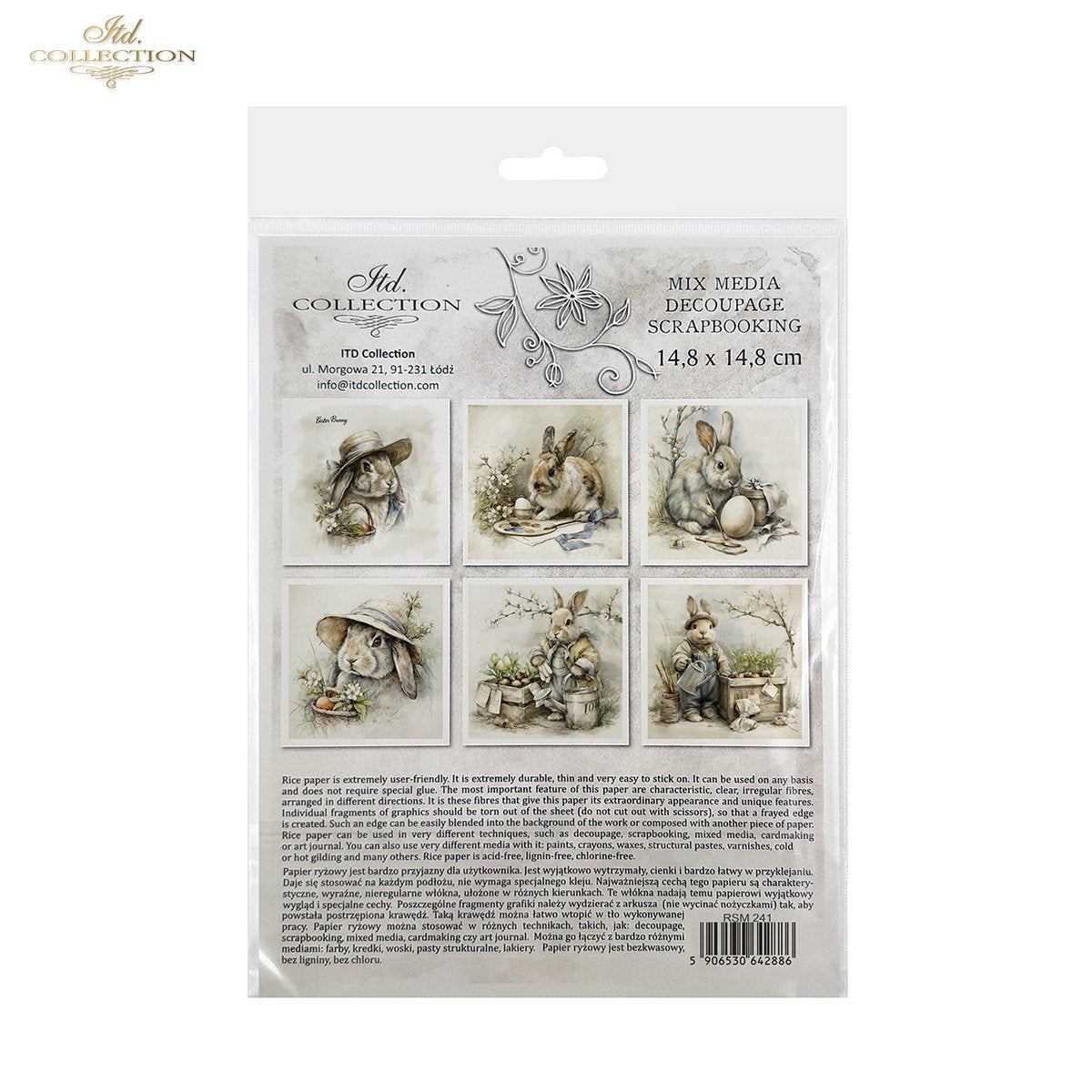 Decoupage Rice Paper Mini Set - Bunnies Gardening