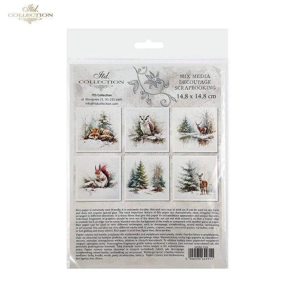 Decoupage Rice Paper Mini Set - Christmas, Animals