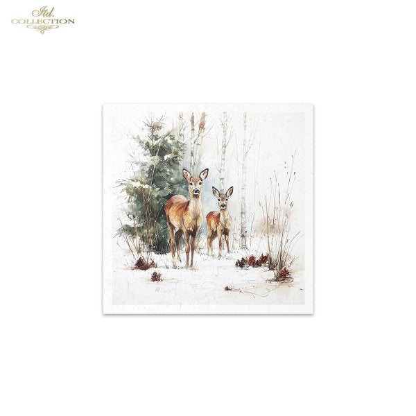 Decoupage Rice Paper Mini Set - Christmas, Animals II