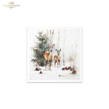 Decoupage Rice Paper Mini Set - Christmas, Animals II