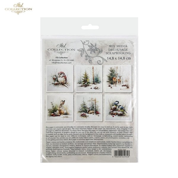 Decoupage Rice Paper Mini Set - Christmas, Animals II