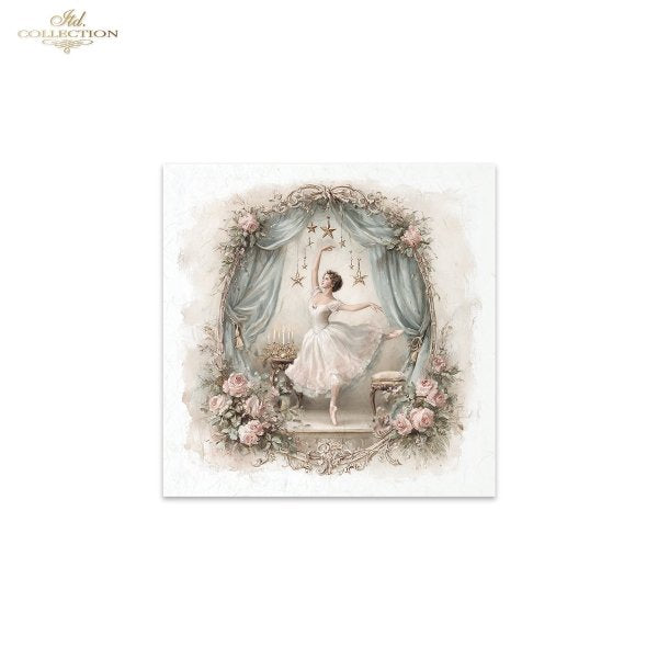 Decoupage Rice Paper Mini Set - Christmas Ballerina