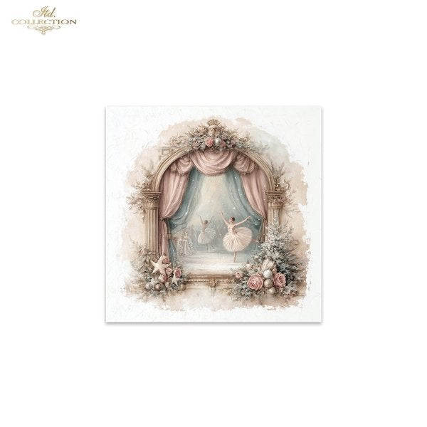 Decoupage Rice Paper Mini Set - Christmas Ballerina