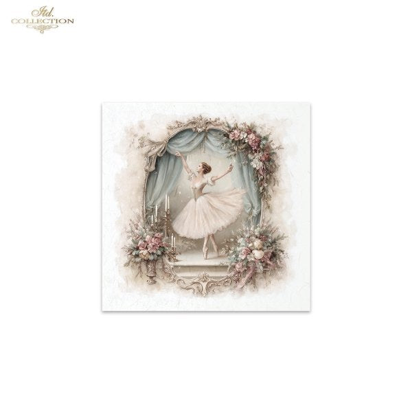 Decoupage Rice Paper Mini Set - Christmas Ballerina