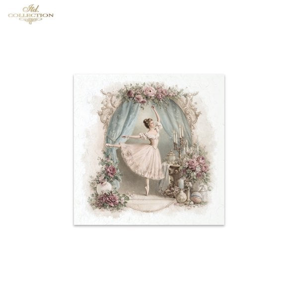 Decoupage Rice Paper Mini Set - Christmas Ballerina