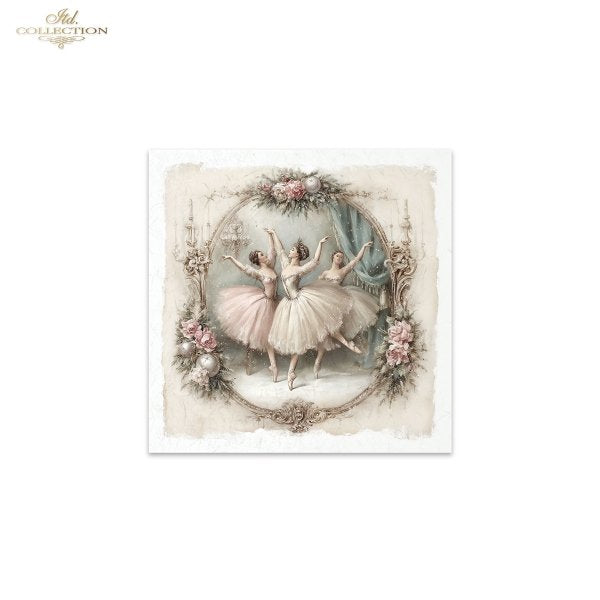 Decoupage Rice Paper Mini Set - Christmas Ballerina