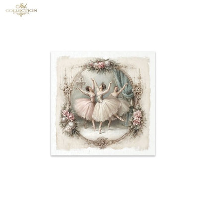 Decoupage Rice Paper Mini Set - Christmas Ballerina