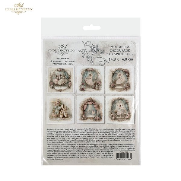 Decoupage Rice Paper Mini Set - Christmas Ballerina