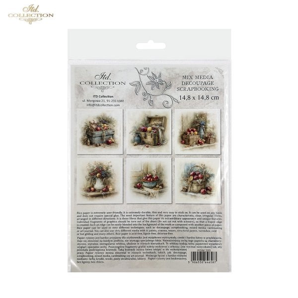 Decoupage Rice Paper Mini Set - Christmas, Baskets