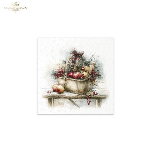 Decoupage Rice Paper Mini Set - Christmas, Baskets II