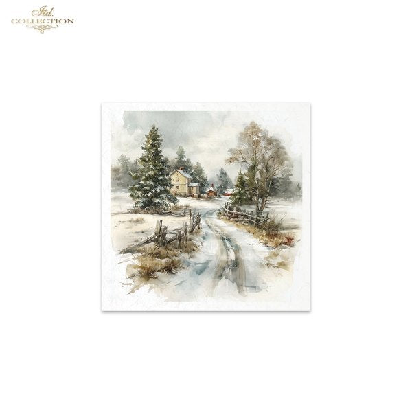 Decoupage Rice Paper Mini Set - Christmas, Countryside
