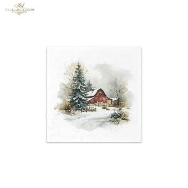 Decoupage Rice Paper Mini Set - Christmas, Countryside