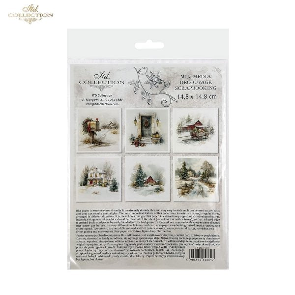 Decoupage Rice Paper Mini Set - Christmas, Countryside