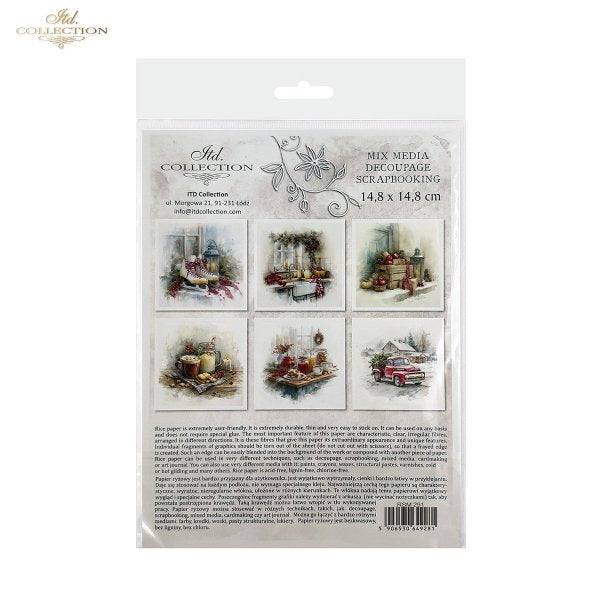 Decoupage Rice Paper Mini Set - Christmas, Decorations