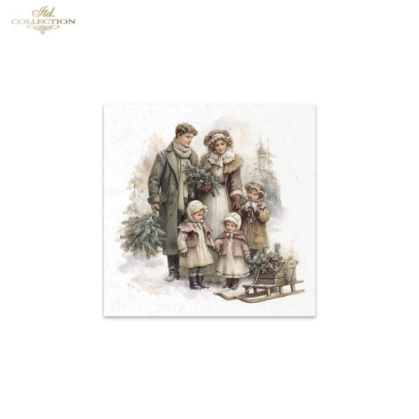 Decoupage Rice Paper Mini Set - Christmas, Family