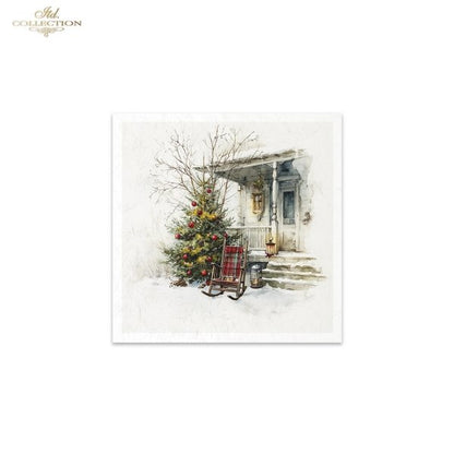 Decoupage Rice Paper Mini Set - Christmas, Front Porch