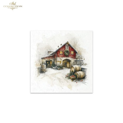 Decoupage Rice Paper Mini Set - Christmas, Front Porch