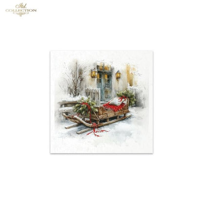 Decoupage Rice Paper Mini Set - Christmas, Front Porch