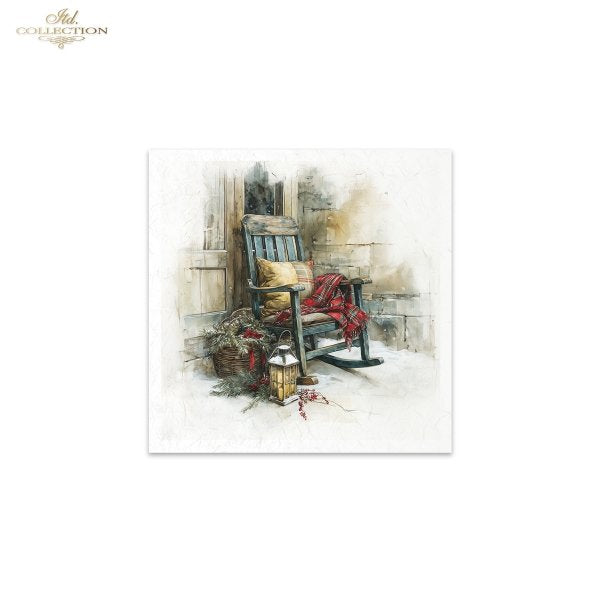 Decoupage Rice Paper Mini Set - Christmas, Front Porch