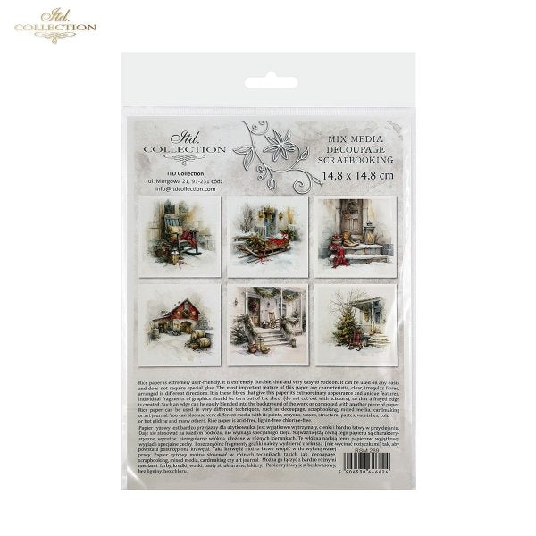 Decoupage Rice Paper Mini Set - Christmas, Front Porch