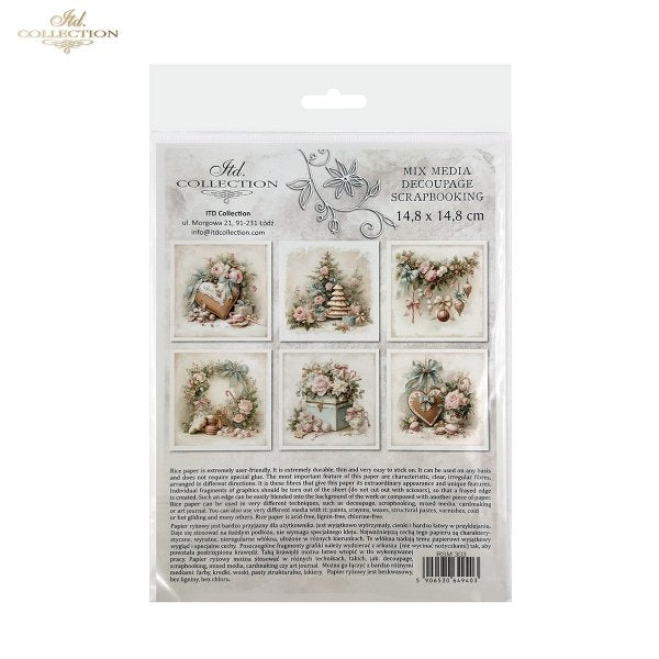 Decoupage Rice Paper Mini Set - Christmas, Gingerbread