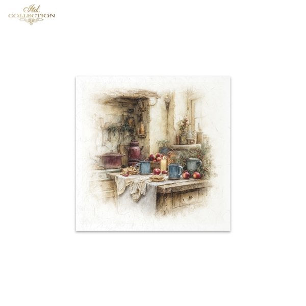 Decoupage Rice Paper Mini Set - Christmas, Kitchen