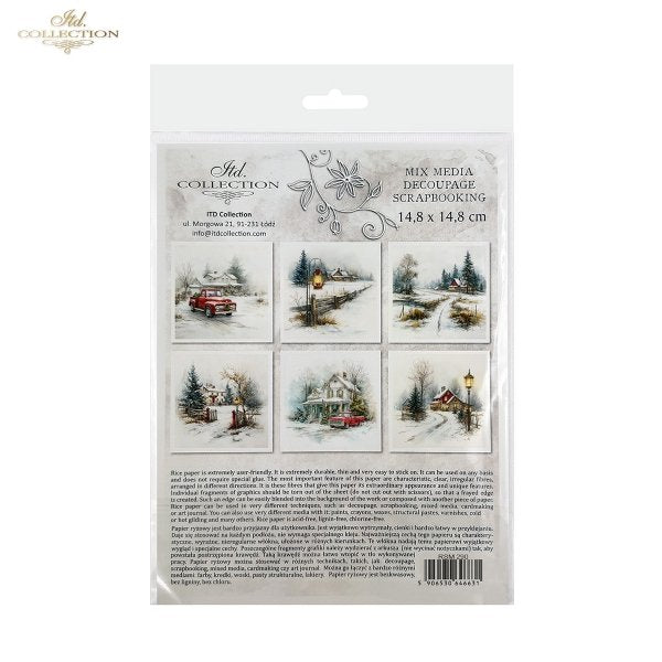 Decoupage Rice Paper Mini Set - Christmas, Scenery