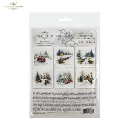 Decoupage Rice Paper Mini Set - Christmas, Scenery