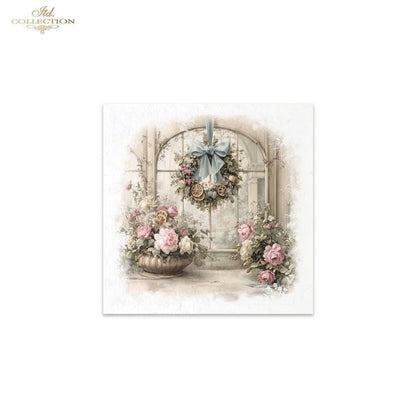 Decoupage Rice Paper Mini Set - Christmas Trees and Wreaths