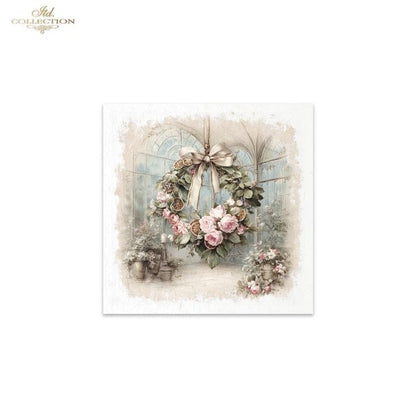 Decoupage Rice Paper Mini Set - Christmas Trees and Wreaths