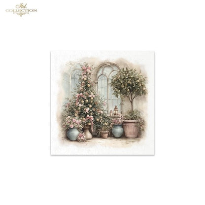 Decoupage Rice Paper Mini Set - Christmas Trees and Wreaths
