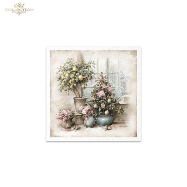Decoupage Rice Paper Mini Set - Christmas Trees and Wreaths