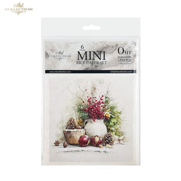 Decoupage Rice Paper Mini Set - Christmas, Wreaths