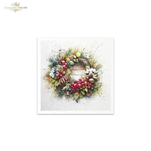 Decoupage Rice Paper Mini Set - Christmas, Wreaths