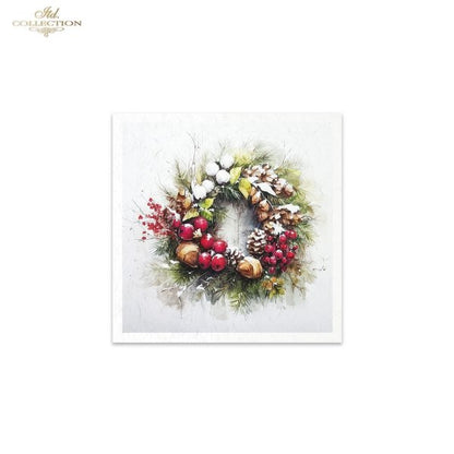 Decoupage Rice Paper Mini Set - Christmas, Wreaths