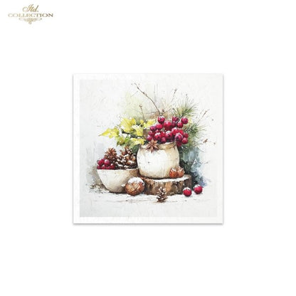 Decoupage Rice Paper Mini Set - Christmas, Wreaths