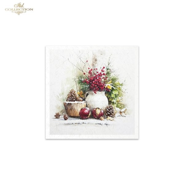 Decoupage Rice Paper Mini Set - Christmas, Wreaths