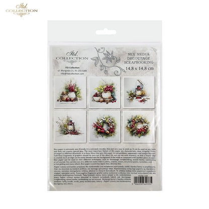 Decoupage Rice Paper Mini Set - Christmas, Wreaths