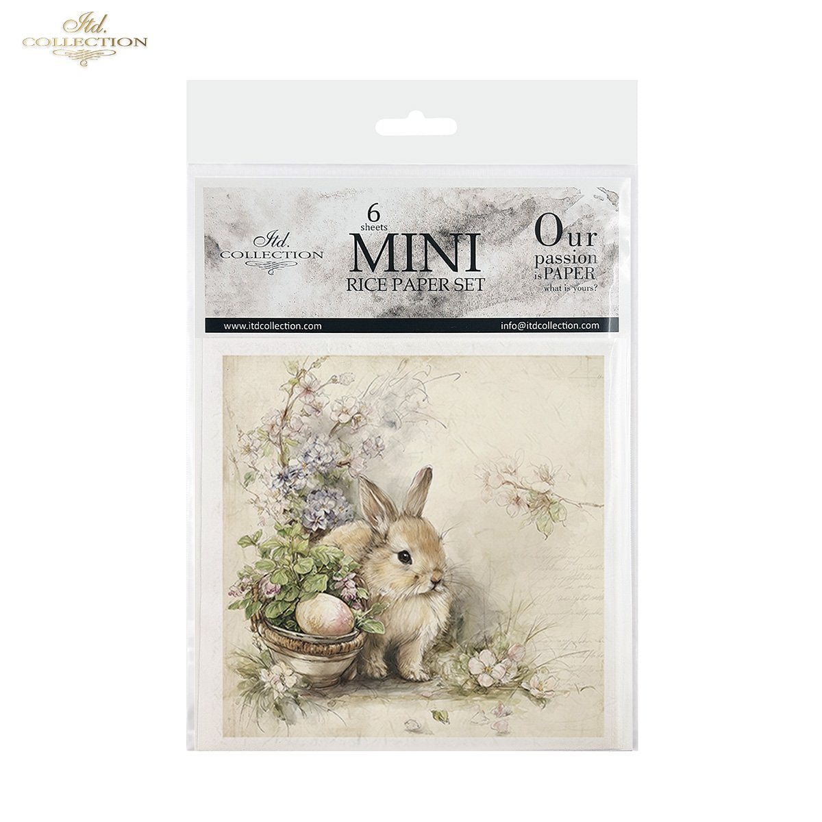 Decoupage Rice Paper Mini Set - Cute Bunnies