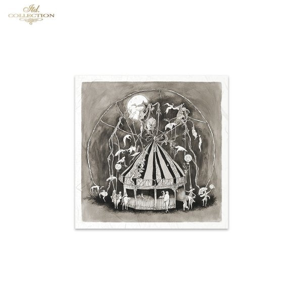 Decoupage Rice Paper Mini Set - Dark Circus