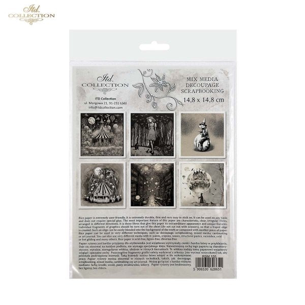 Decoupage Rice Paper Mini Set - Dark Circus