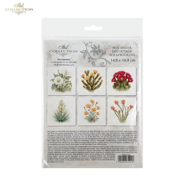 Decoupage Rice Paper Mini Set - Desert Flowers