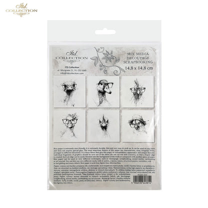 Decoupage Rice Paper Mini Set - Funky Birds