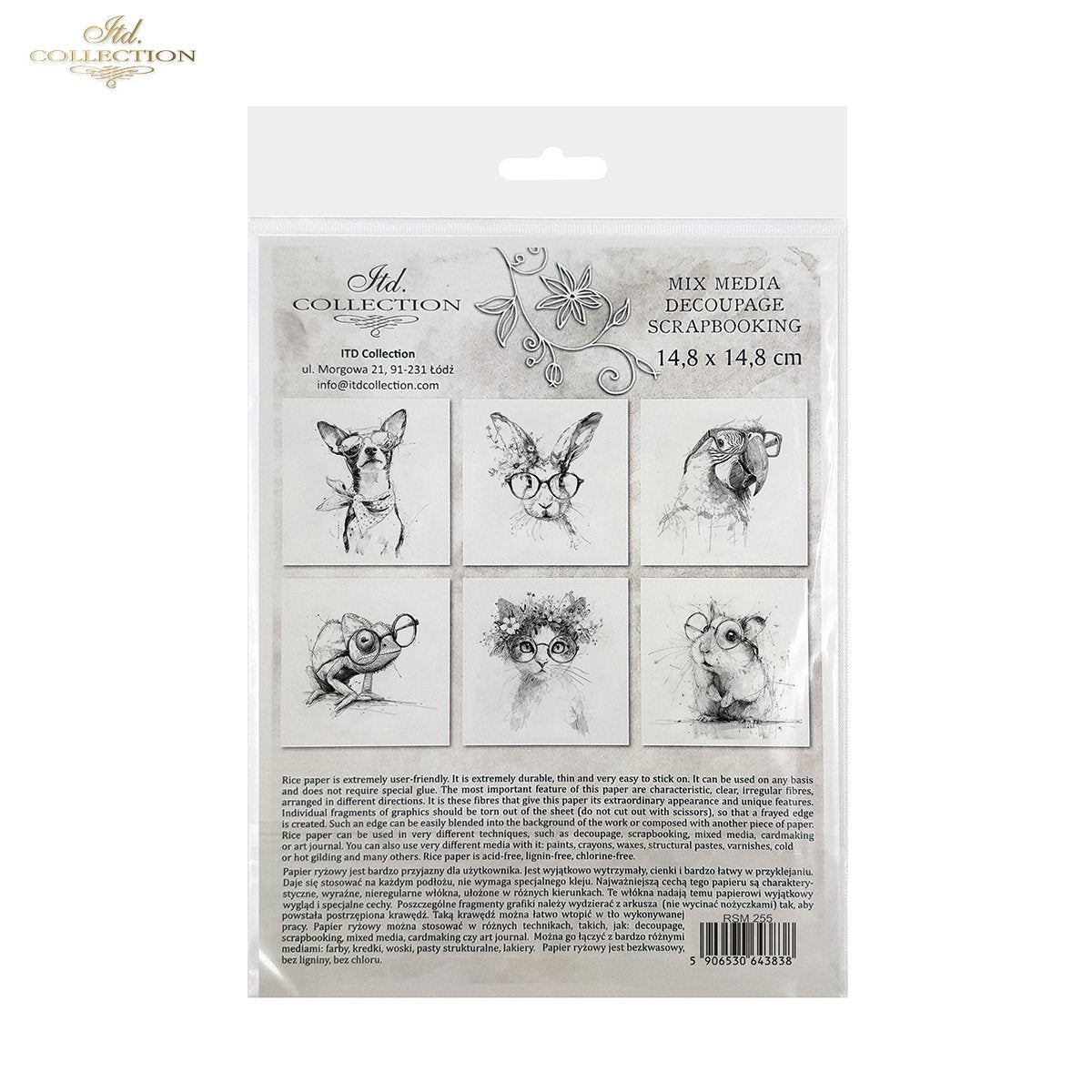 Decoupage Rice Paper Mini Set - Funky Pets
