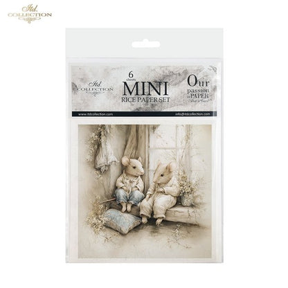 Decoupage Rice Paper Mini Set - Mice