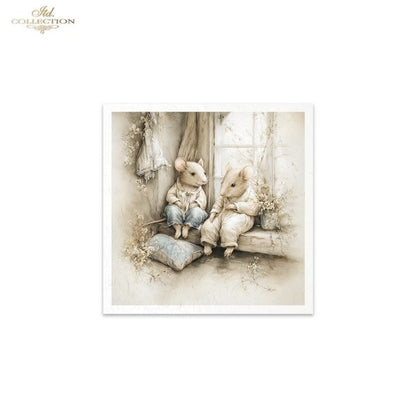 Illustration of two mice sitting by a window with a soft, sepia-toned color scheme.