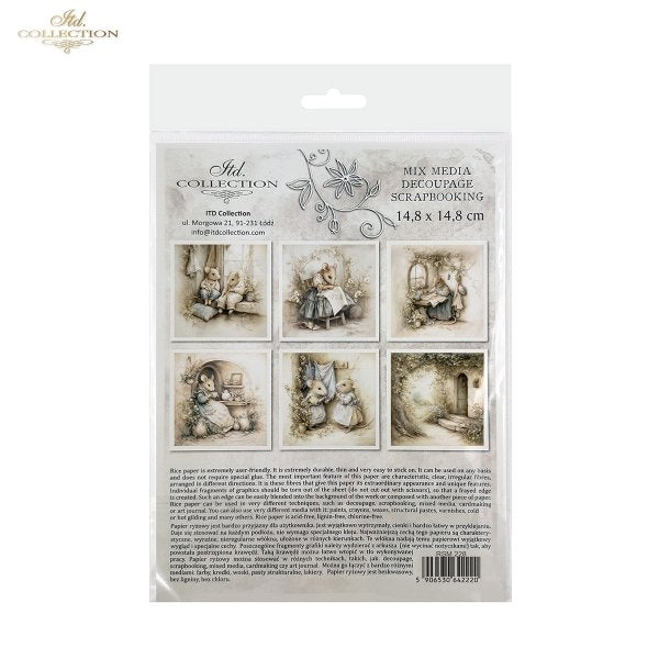 Decoupage Rice Paper Mini Set - Mice