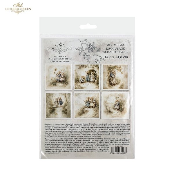 Decoupage Rice Paper Mini Set - Mice II